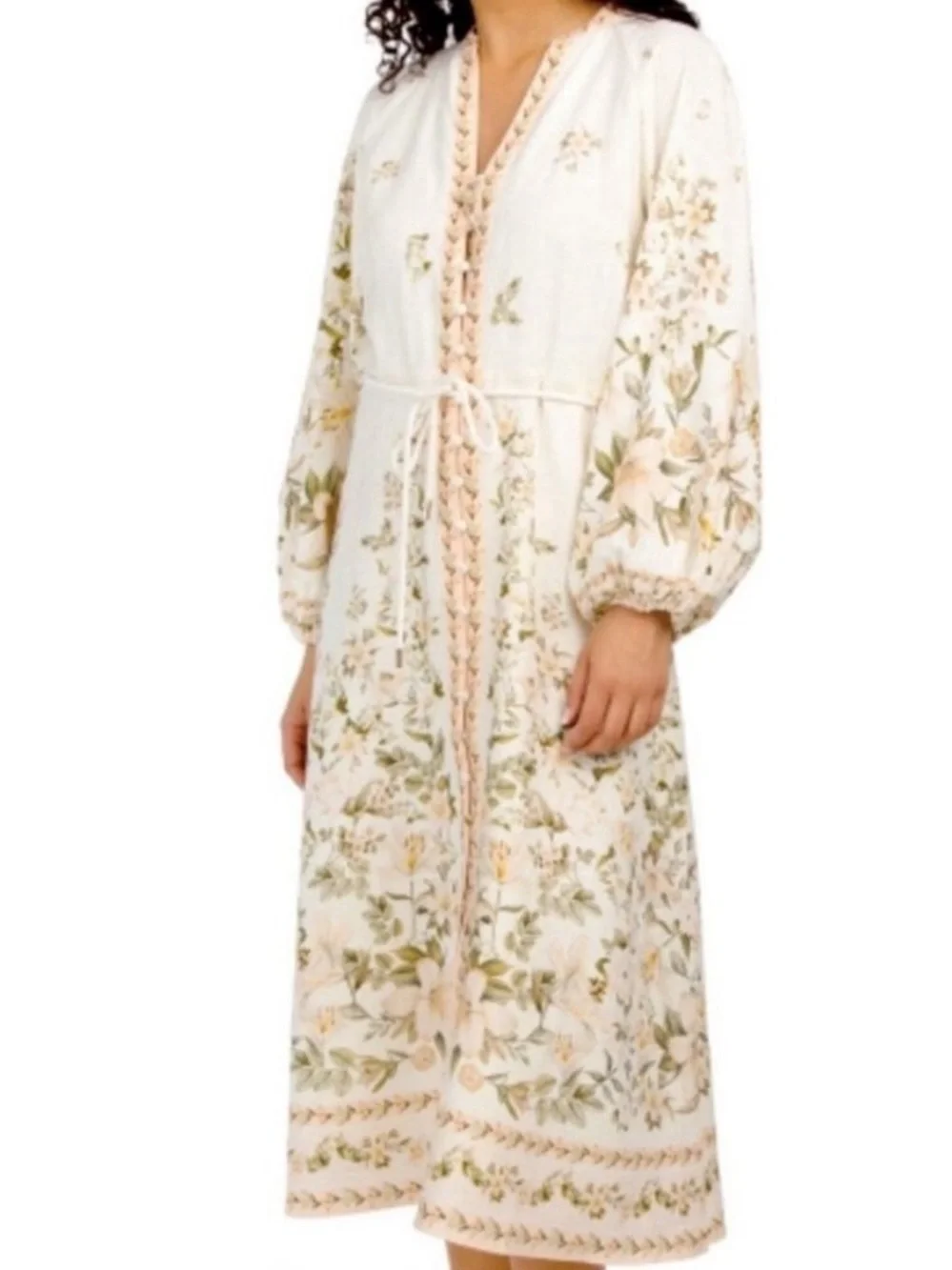 ❗️Calypso St. Barth Cream Floral Embroidered Midi Dress NWT $425! - Picture 4 of 9